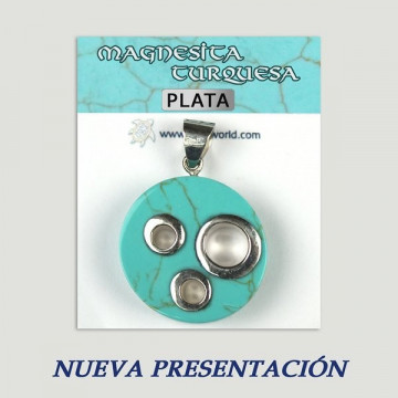 Colgante plata. Magnesita Turquesa. De 6 a 20gr. (PRECIO POR GRAMO)