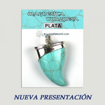 Silver pendant. Turquoise Magnesite. 6 to 20gr