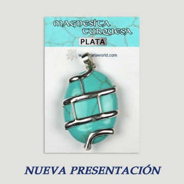Colgante plata. Magnesita Turquesa. De 6 a 20gr. (PRECIO POR GRAMO)