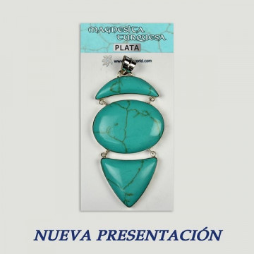 Silver pendant. Turquoise Magnesite. 6 to 20gr