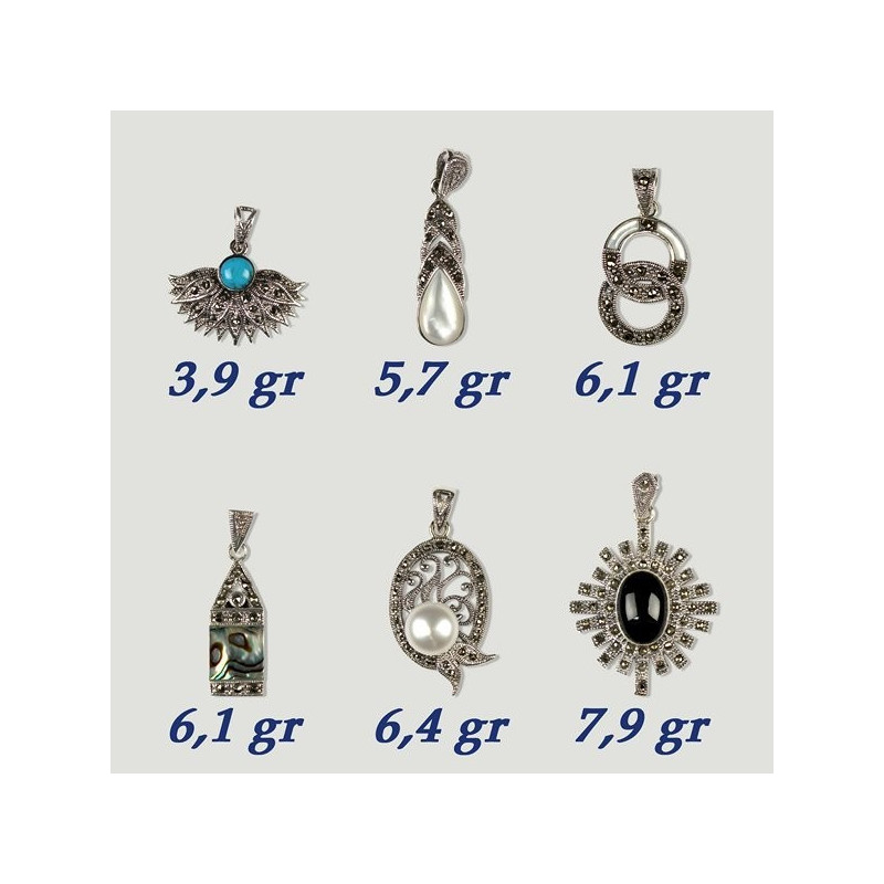Silver pendant. Marcasite. 3 to 7gr Silver pendant. Marcasite. 3 to 7gr