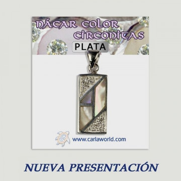 Colgante plata. Nacar con Circonita. De 3 a 4gr. (PRECIO POR GRAMO)