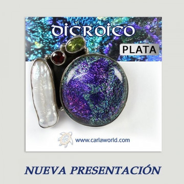 Anillo plata. Dicroico. De 14 a 15gr. (PRECIO POR GRAMO)