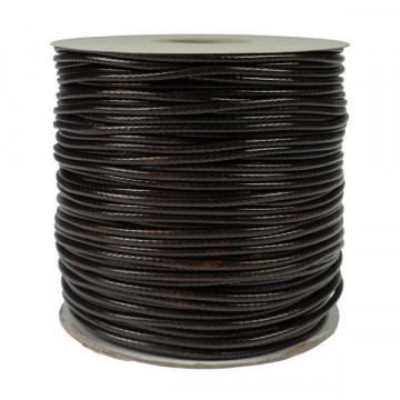 Waxed cotton cord 2mm. Dark Brown