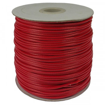 Waxed cotton cord 2mm. Red