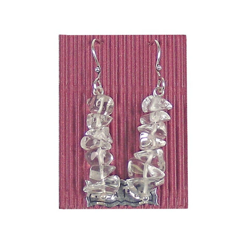 Hippie hook silver earrings. Rock crystal, chip Hippie hook silver earrings. Rock crystal, chip