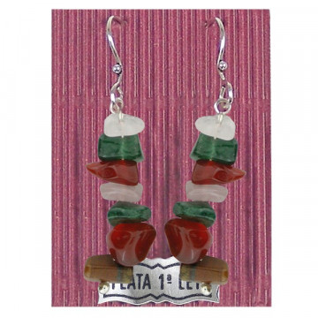 Hippie hook silver earrings. Mixed, chip