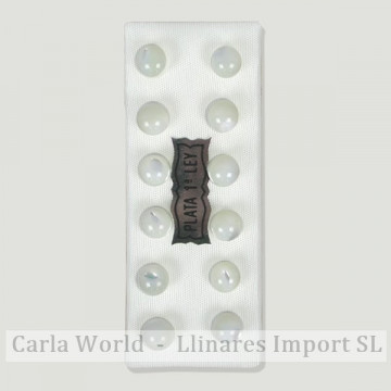 Pendientes plata bola 6mm. Nacar Blanco