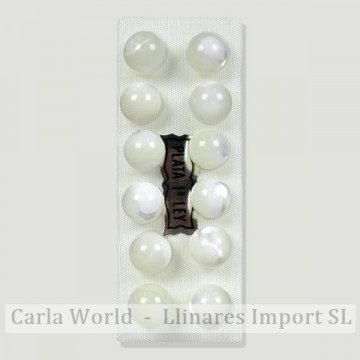 Pendientes plata bola 8mm. Nacar Blanca