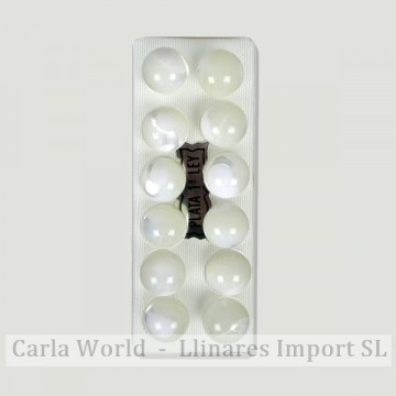 Pendientes plata bola 10mm. Nacar Blanco