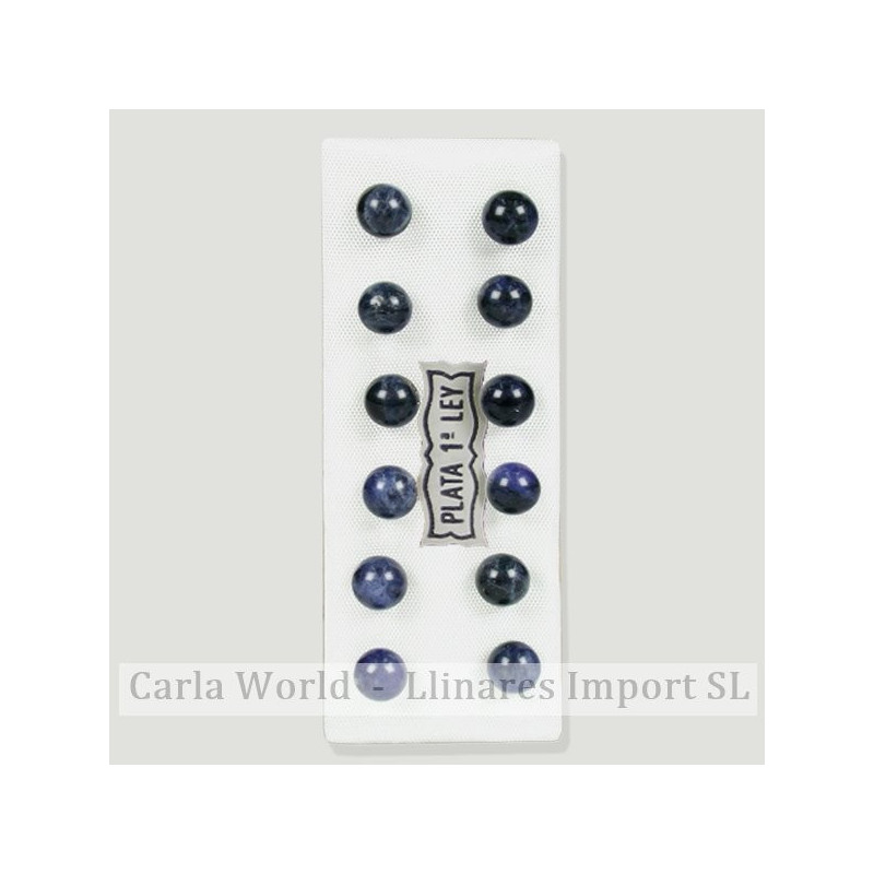 SODALITA. Pendientes plata bola 6mm SODALITA. Pendientes plata bola 6mm