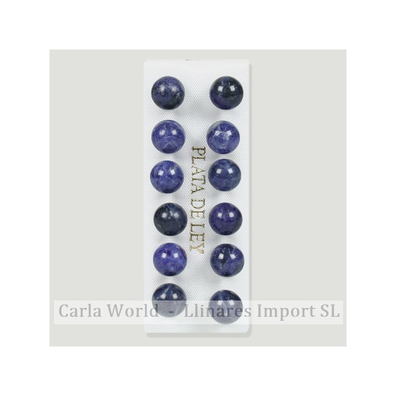 Beaded silver earrings 8mm. Sodalite Beaded silver earrings 8mm. Sodalite