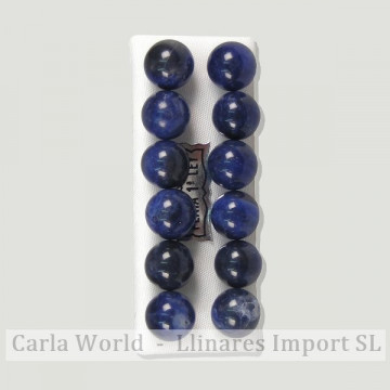 Beaded silver earrings 10mm. Sodalite