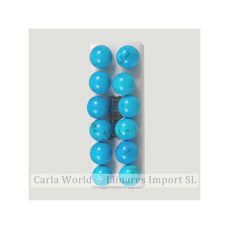 HOWLITA AZUL. Pendientes plata bola 10mm HOWLITA AZUL. Pendientes plata bola 10mm