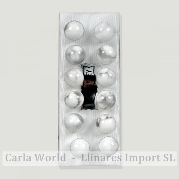 Pendientes plata bola 8mm. Howlita Blanca