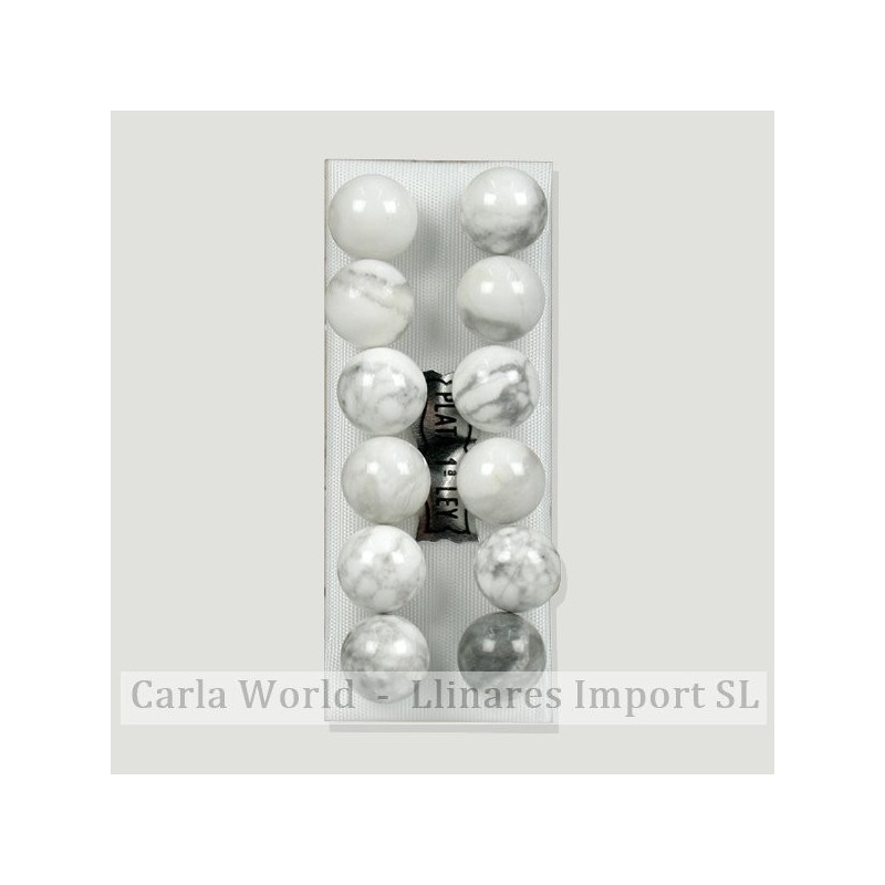 HOWLITA BLANCA. Pendientes plata bola 10mm HOWLITA BLANCA. Pendientes plata bola 10mm