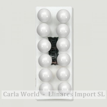 JADE BLANCO. Pendientes plata bola 10mm