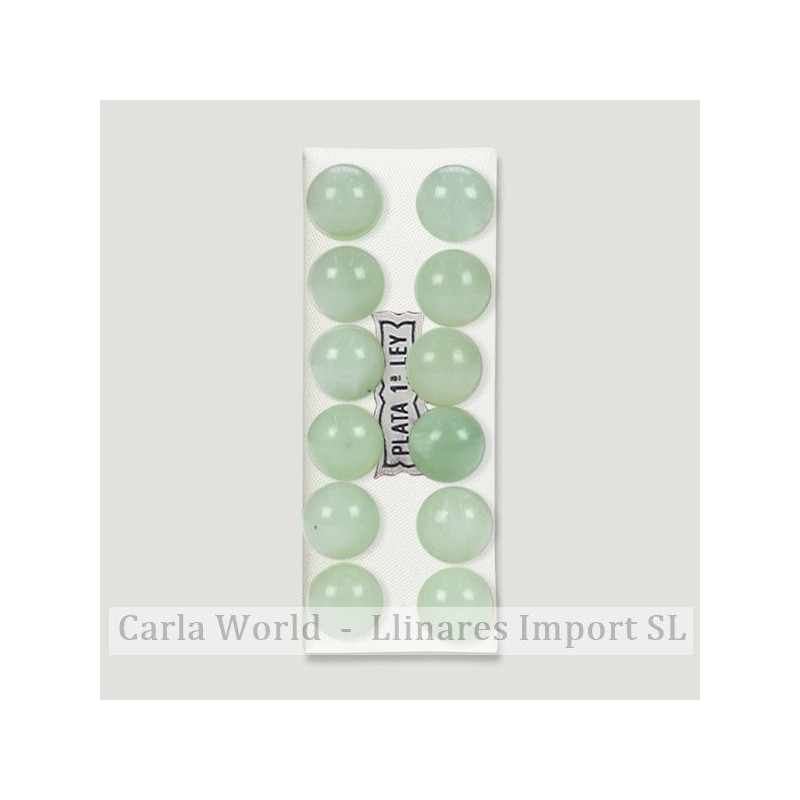 JADE CLARO. Pendientes plata bola 10mm JADE CLARO. Pendientes plata bola 10mm