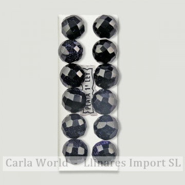 AVENTURINA ORO AZUL. Pendientes plata bola facetada 10mm