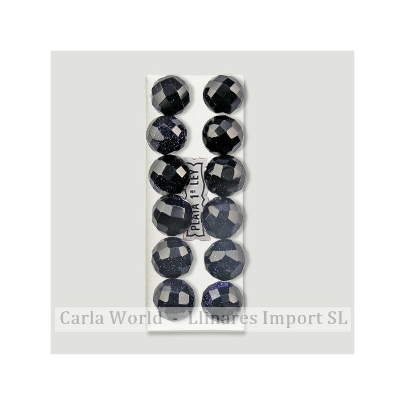 AVENTURINA ORO AZUL. Pendientes plata bola facetada 10mm AVENTURINA ORO AZUL. Pendientes plata bola facetada 10mm
