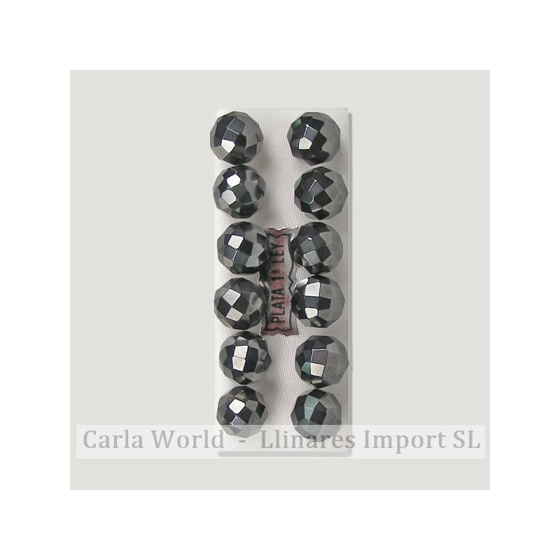HEMATITE. Pendientes plata bola facetada 10mm HEMATITE. Pendientes plata bola facetada 10mm