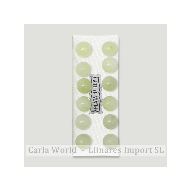 Beaded silver earrings faceted 8mm. Green jasper Beaded silver earrings faceted 8mm. Green jasper