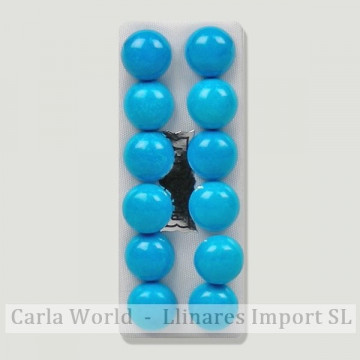 Brincos Prata Cabochão 10mm. Howlita Azul