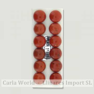 Brincos Prata Cabochão 10mm. Jaspe Vermelho