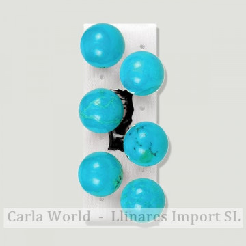 Silver earrings Cabochon 16mm. Magnesite-Turquoise