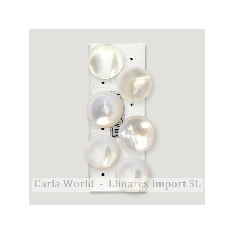 Silver earrings Cabochon 16mm. White Nacre Silver earrings Cabochon 16mm. White Nacre