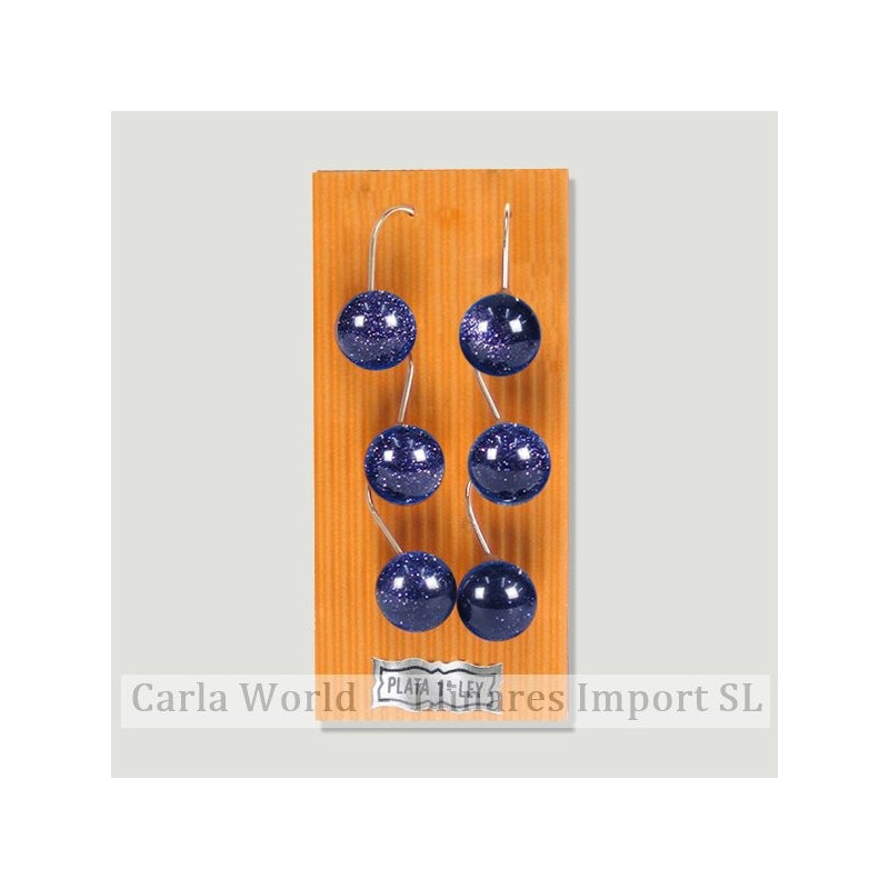 AVENTURINA ORO AZUL. Pendientes plata hippy bola 12mm AVENTURINA ORO AZUL. Pendientes plata hippy bola 12mm