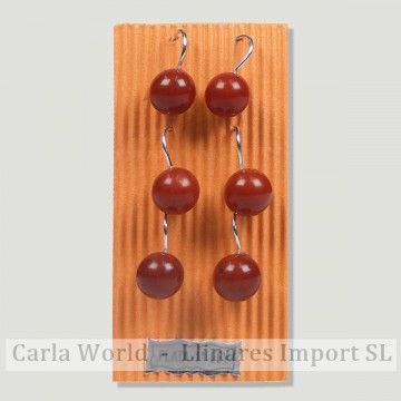 Pendientes plata hippy bola 10mm. Jaspe rojo