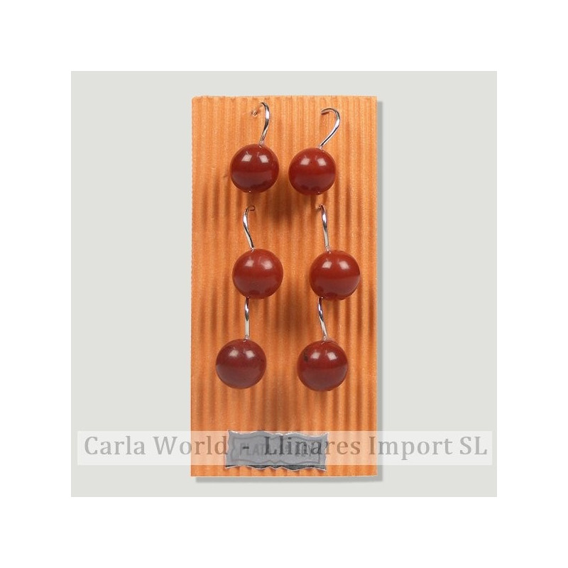 Pendientes plata hippy bola 10mm. Jaspe rojo Pendientes plata hippy bola 10mm. Jaspe rojo