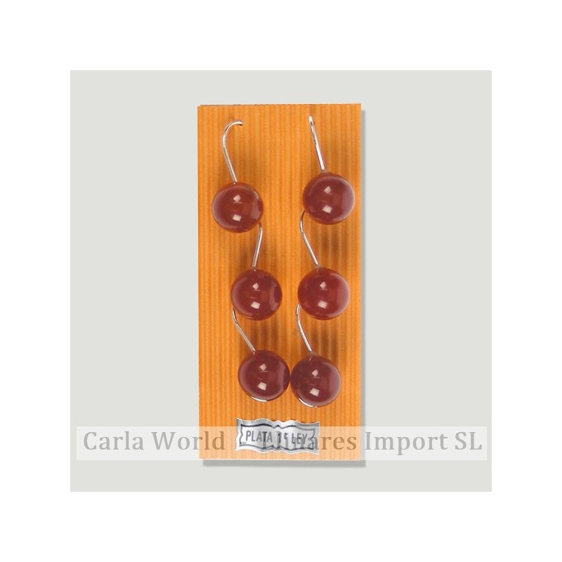 ÁGATA CARNEOLA. Pendientes plata hippy bola 12mm ÁGATA CARNEOLA. Pendientes plata hippy bola 12mm