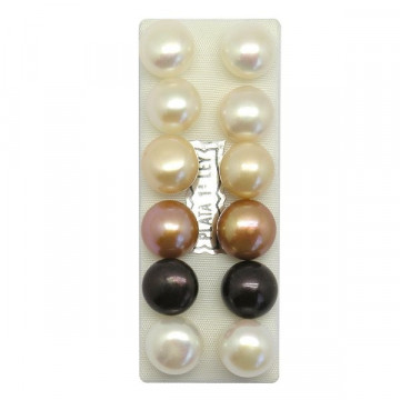 Pendientes plata perla boton 11/12mm. Color