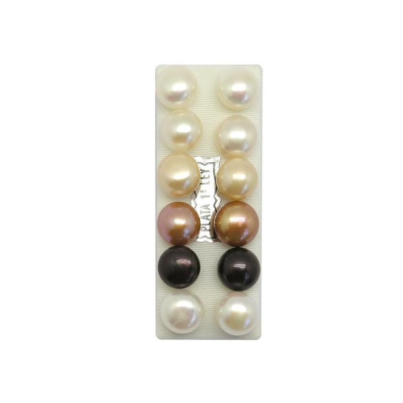 Pendientes plata perla boton 11/12mm. Color Pendientes plata perla boton 11/12mm. Color