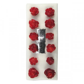 Pendientes plata flor 6-8mm. Bambu rojo