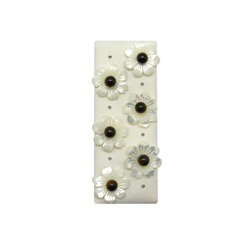 Pendientes plata flor lirio 14mm. Nacar con agata Pendientes plata flor lirio 14mm. Nacar con agata