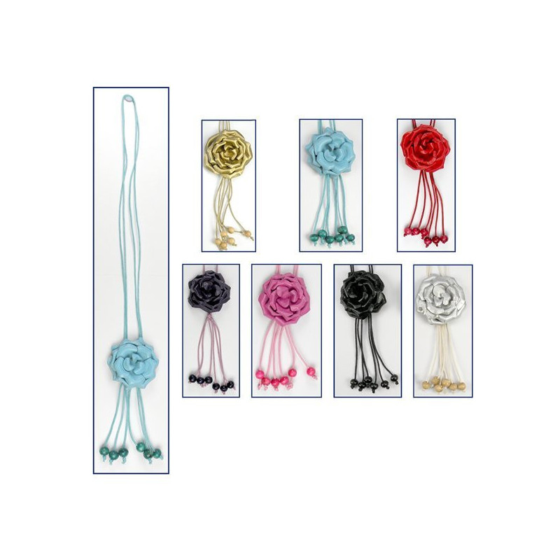 Collar piel. Modelo flor Rosa. Colores surtidos Collar piel. Modelo flor Rosa. Colores surtidos