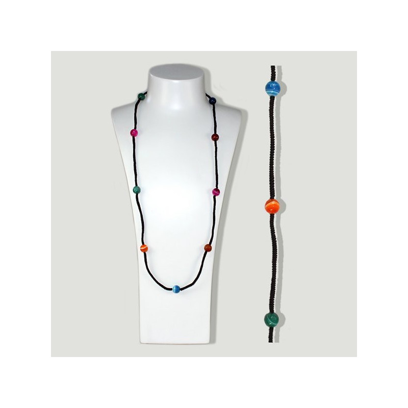Collar cordón macrame de Agata de colores Collar cordón macrame de Agata de colores