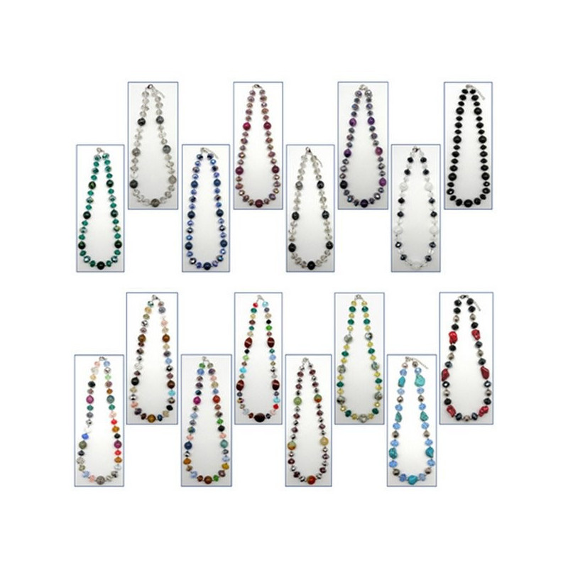 Collar Cristal tallado Agata 45cm Colores surtidos Collar Cristal tallado Agata 45cm Colores surtidos