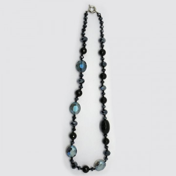 Collar Agata y Cristal Negro