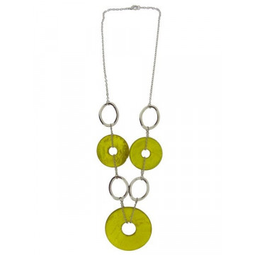 Collar Capiz metal, mod 01, verde