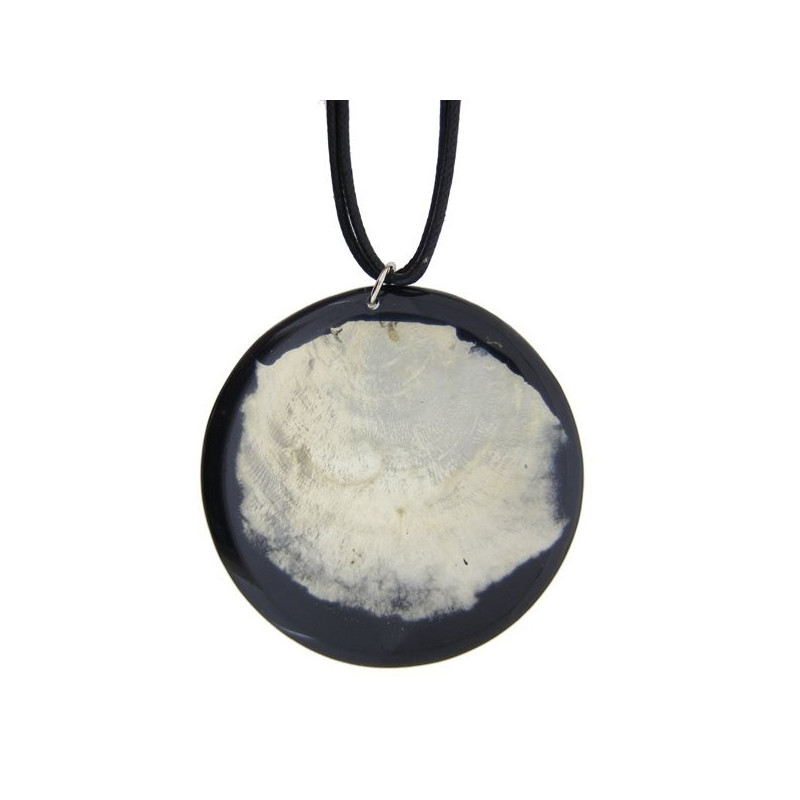 Collar Capiz Redondo mod 02 negro Collar Capiz Redondo mod 02 negro