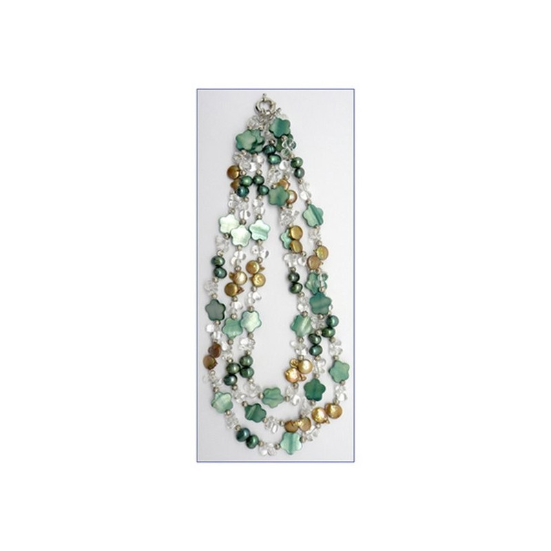 Collar vidrio con Nacar varios minerales 160cm Collar vidrio con Nacar varios minerales 160cm