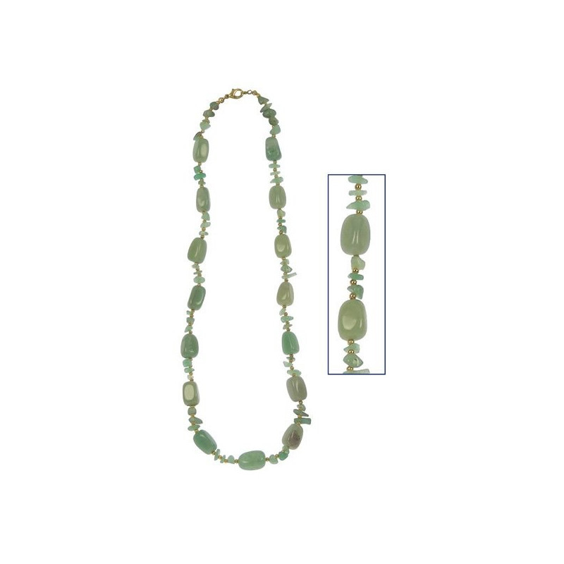 Collar "India" Rodado + chip dorado 65cm. Aventurina Collar "India" Rodado + chip dorado 65cm. Aventurina