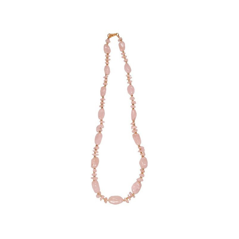 Collar india. rodado y chip. 65cm. Modelo Cuarzo r Collar india. rodado y chip. 65cm. Modelo Cuarzo r