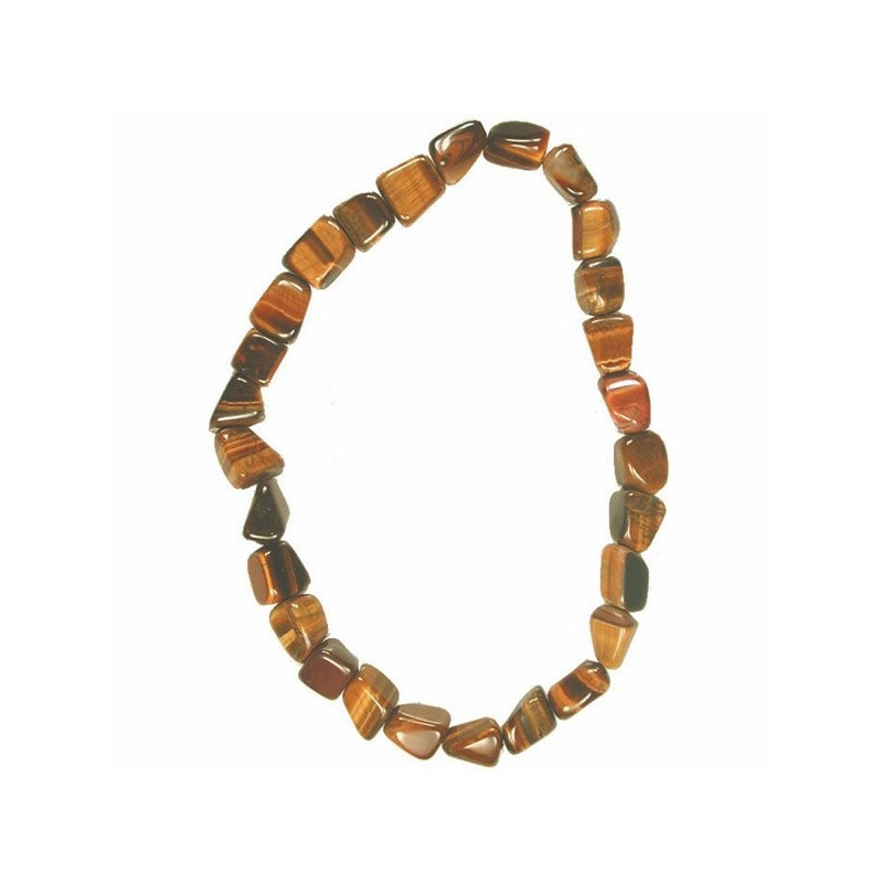 Collar mineral elástico rodado de 40cm. Ojo Tigre Collar mineral elástico rodado de 40cm. Ojo Tigre