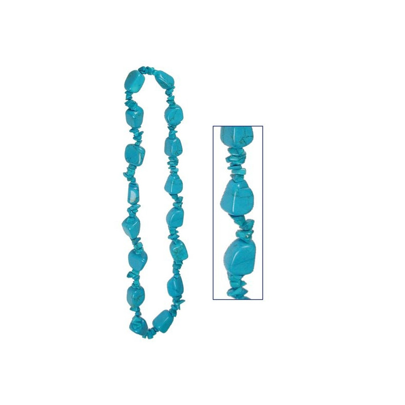Collar mineral rodado y chip de 70cm. Howlita Azul Collar mineral rodado y chip de 70cm. Howlita Azul