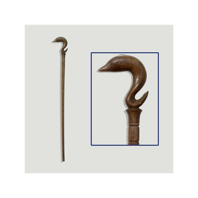 Bengala Madeira Indonésia Modelo Golfinho 90cm aproximadamente Bengala Madeira Indonésia Modelo Golfinho 90cm aproximadamente